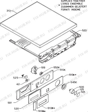 Взрыв-схема стиральной машины Zanussi ZF1210C - Схема узла Command panel 037